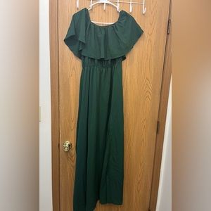 SHEIN brand. Bardot dress in green. Size L.